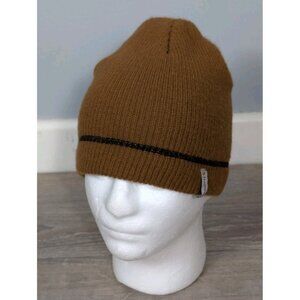 Carhartt Brown Adult Acrylic Watch Beanie Hat Wheat Khaki Cuff Side Logo Unisex